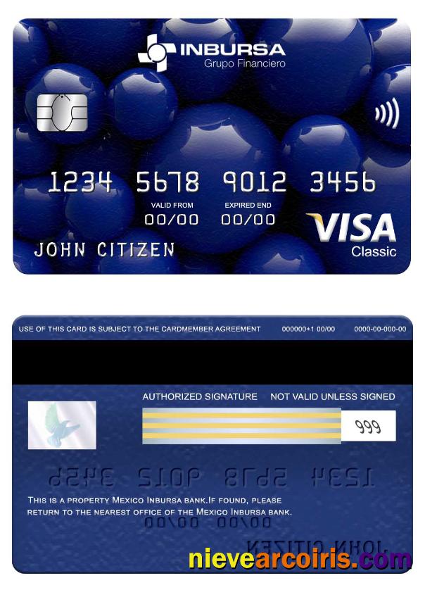 Mexico Inbursa bank visa classic card
